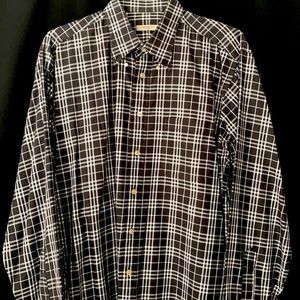 Burberry London Cotton Traditional B&W Check Shirt